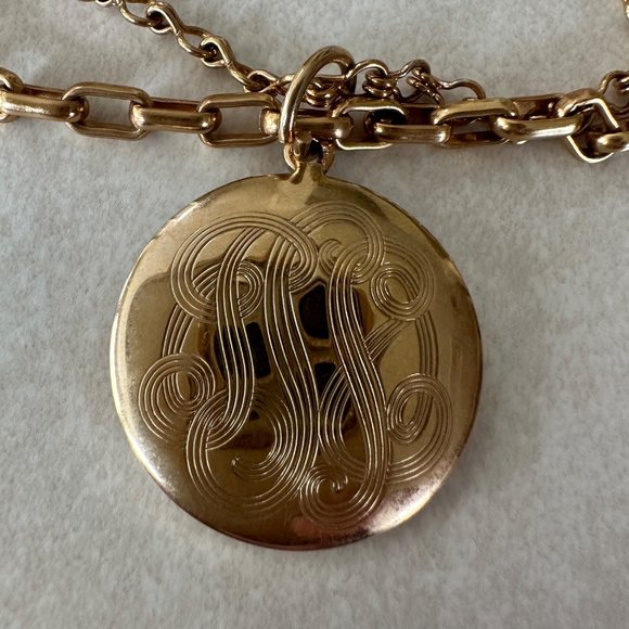 Alice signed vintage gold plated monogram initial charm chain link bracelet - Picture 2 of 6